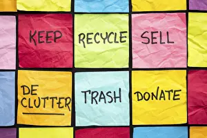 Environmental Protection Impressions: Declutter concept (keep, recycle)