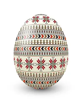 White Background Ornament Impressions: Decorative Easter egg over white background