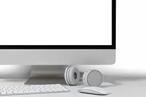 Modern Architecture Impressions: Desktop computer isolated on a white background
