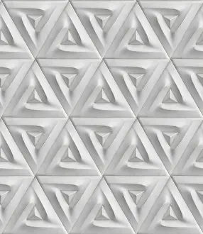 Triangular Geometric Pattern Impressions: A detailed 3D geometric pattern featuring triangular elements in a seamless design