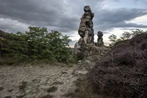 Harz Mountains Rock Formation Impressions: Devil's Wall, heather in front of it