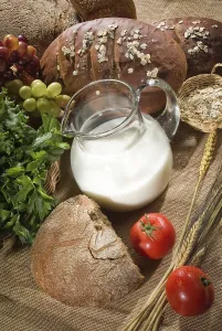 Flour Based Baked Goods Impressions: Different kinds of bread on a studio background