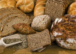 Baked Goods Nutrition Impressions: Several different types of bread