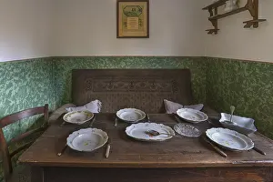 Middle Franconia Landmarks Impressions: Dining table in a kitchen of a workers flat around 1900