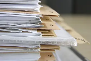 Office Work Station Setup Impressions: Documents in a binder with register sheets