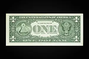 US Dollar Note Impressions: US one Dollar note reverse