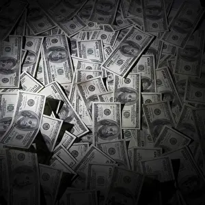 US Dollar Background Impressions: One hundred dollars pile as background