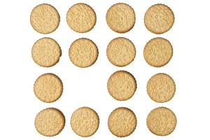 Single Colored Background Impressions: Double biscuits in rows, one place empty, on white