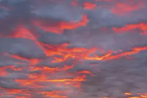 Germany Landscape Impressions: Dramatic cloud atmosphere, Red sky with clouds