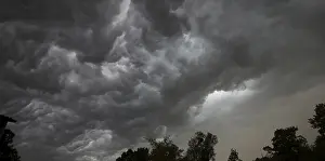 Upper Bavaria Weather Impressions: Dramatic cloud formation in front of a storm