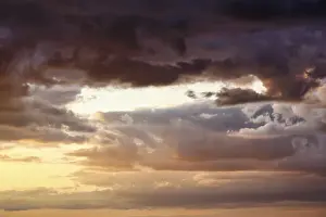 Dramatic Cloud Sky Impressions: Dramatic cloud sky at sunset, pink
