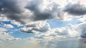 Cloudy Skies Landscape Impressions: Dramatic clouds and blue sky