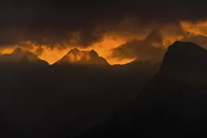 Sunrise In Tyrol Austria Impressions: Dramatic clouds above Lechtal mountains