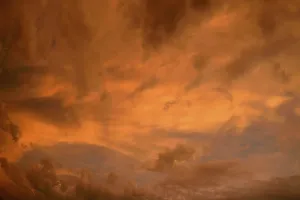 Southern Germany Sunset Impressions: Dramatic clouds in the sky, after sunset