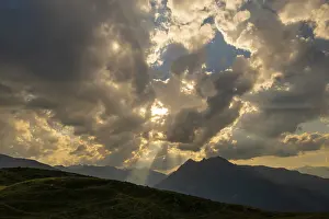 Sunset In The Alps Impressions: Dramatic clouds at sunset, above Kuhtai
