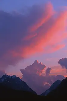 Tyrol Sunset Impressions: Dramatic clouds at sunset above Mt