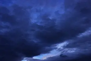 Overcast Austrian Skies Impressions: Dramatic cloudscape at dusk, rain clouds, Austria