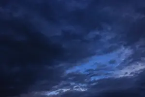 Cloudy Europe Landscape Impressions: Dramatic cloudscape at dusk, rain clouds, Austria