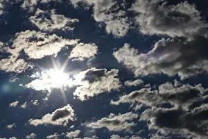 Upper Austria Sky Impressions: Dramatic cloudy sky with sunbeams