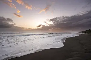Evening Sky With Clouds Impressions: Dramatic cloudy sky at sunset on the beach