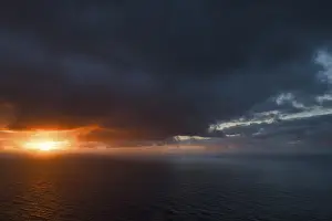 Dark Cloudy Sky Impressions: Dramatic dark cloudy sky at sunset