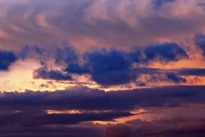 Evening Mood In Germany Impressions: Dramatic evening sky with clouds