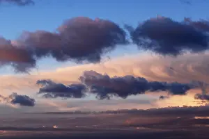 Dramatic Evening Sky Impressions: Dramatic evening sky with clouds at sunset