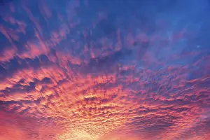 Atmospheric Light Europe Impressions: Dramatic evening sky with red clouds after sunset