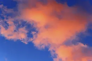 Evening Sky In Germany Impressions: Dramatic evening sky with red clouds at sunset