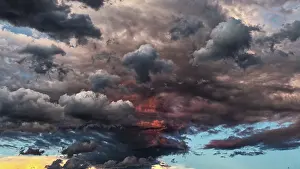 Dramatic Evening Sky Impressions: Dramatic evening sky with thunderclouds