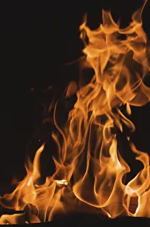 Dark Background Flames Impressions: Dramatic flames against A dark background