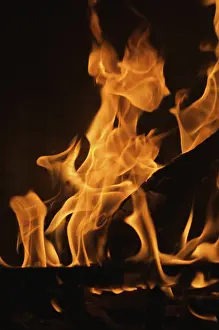 Dark Background Flames Impressions: Dramatic flames against A dark background