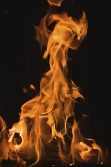 Dark Background Flames Impressions: Dramatic flames against A dark background
