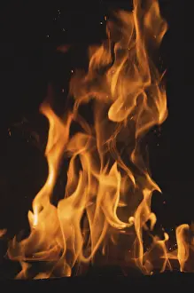 Dark Background Flames Impressions: Dramatic flames against A dark background
