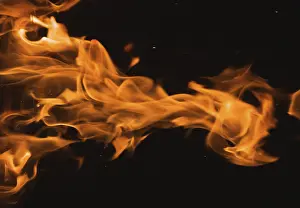 Dark Background Flames Impressions: Dramatic flames against A dark background