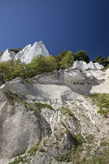 Chalk Cliff Scenery Impressions: A dramatic low-angle view looking up the steep