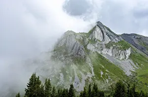 Swiss Alpine Landscape Impressions: Dramatic mountain landscape with clouds