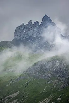Dramatic Mountain Landscape Impressions: Dramatic mountain landscape with clouds
