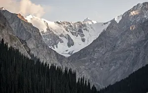 Glaciated Mountain Landscape Impressions: Dramatic mountains with glaciers