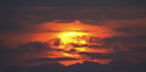 Dramatic Clouds Europe Impressions: Dramatic sunset behind clouds, Schleswig-Holstein