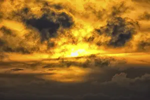 Overcast Sky In Germany Impressions: Dramatic sunset under cloudy sky