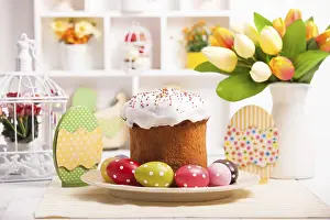 Homemade Cakes Impressions: Easter cake with eggs on the table