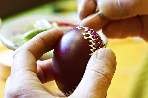 Traditional German Easter Eggs Impressions: Easter, Easter egg, blown out colored egg