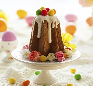 Colorful Easter Eggs Impressions: Easter table setting with spring flowers
