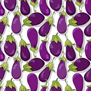 Editable Vector Template Impressions: Eggplant repeating pattern, editable vector template