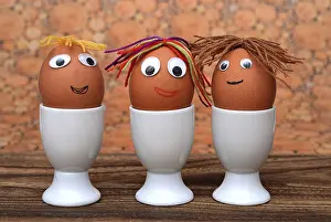 Studio Food Photography Ideas Impressions: Eggs with faces in eggcups