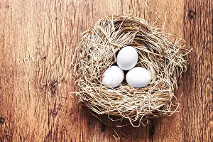 Easter Eggs Impressions: Eggs in a nest, easter composition