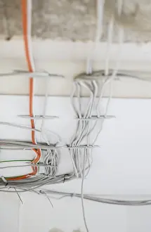 Electric Cable Impressions: Electric cable on the ceiling of a flat