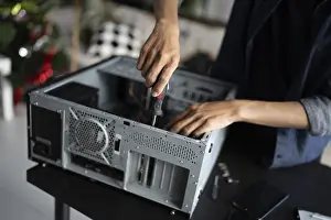 Hardware Installation Impressions: IT Engineer installing Hardware Equipment Development Facility Engineer Maintenance computer Motherboard Electronic