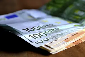 Financial Crisis Impressions: Euro notes on a table